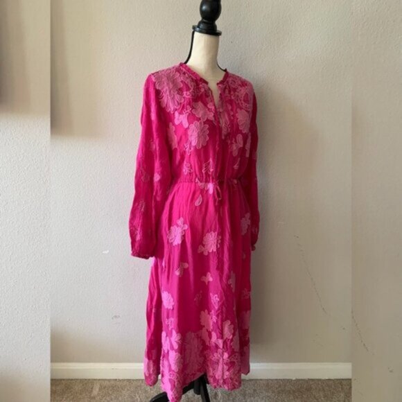 NWT Johnny Was Daisy Leonna Pink Floral Midi Dress - Picture 5 of 12